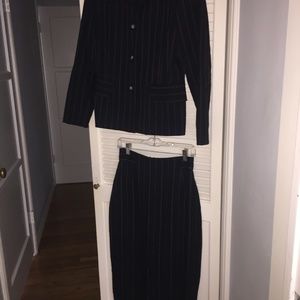 bebe pinstripe long pencil skirt SUIT